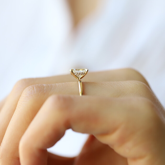 1.05 Karat F SI2 GIA Sertifikalı Oval Tektaş Yüzük - 3