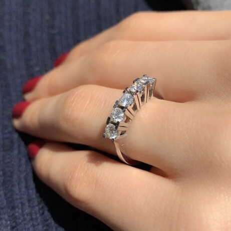 1.00 Karat Pırlanta Beştaş Yüzük - 2