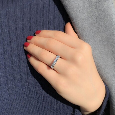 1.00 Karat Pırlanta Beştaş Yüzük - 