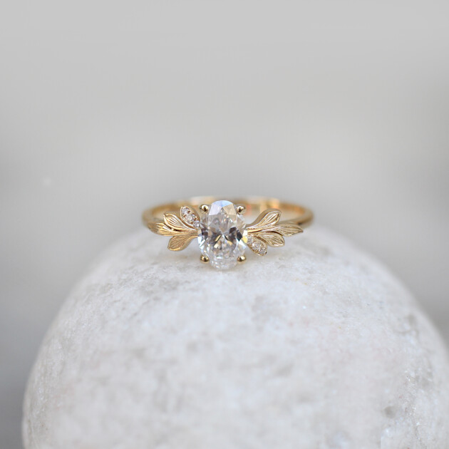 1.02 Karat F SI2 GIA Sertifikalı Vintage Dal Tasarım Pırlanta Yüzük - 1