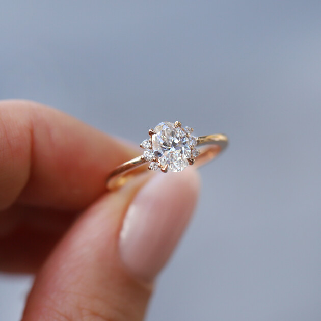 1.10 CT GIA Sertifikalı Vintage Özel Tasarım Lyra Pırlanta Yüzük - 1
