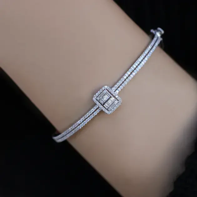 1.10 CT Pırlanta Baget Kelepçe - 