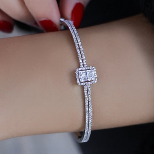 1.10 Karat Pırlanta Baget Kelepçe - 2