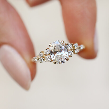 1.20 CT E SI2 GIA Sertifikalı Vintage Özel Tasarım Asimetri Pırlanta Yüzük - 2