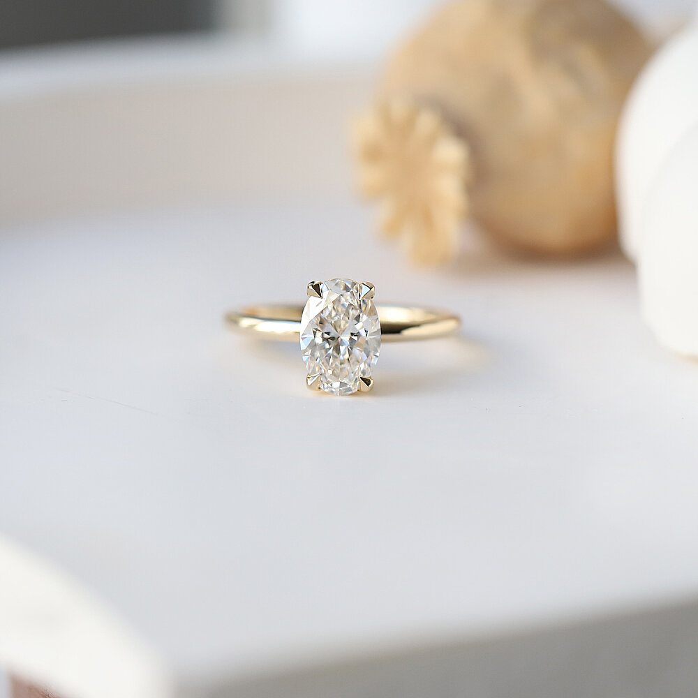 1.50 Karat F SI2 GIA Sertifikalı Oval Pırlanta Yüzük - 1