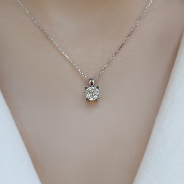 1.50 Karat Pırlanta Tektaş Kolye - 1