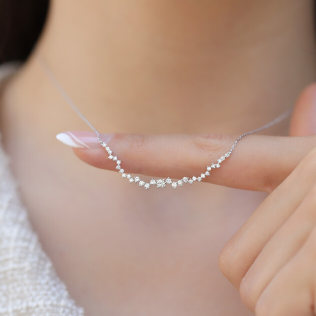 1.50 Karat Tasarım Pırlanta Asimetri Set - 2