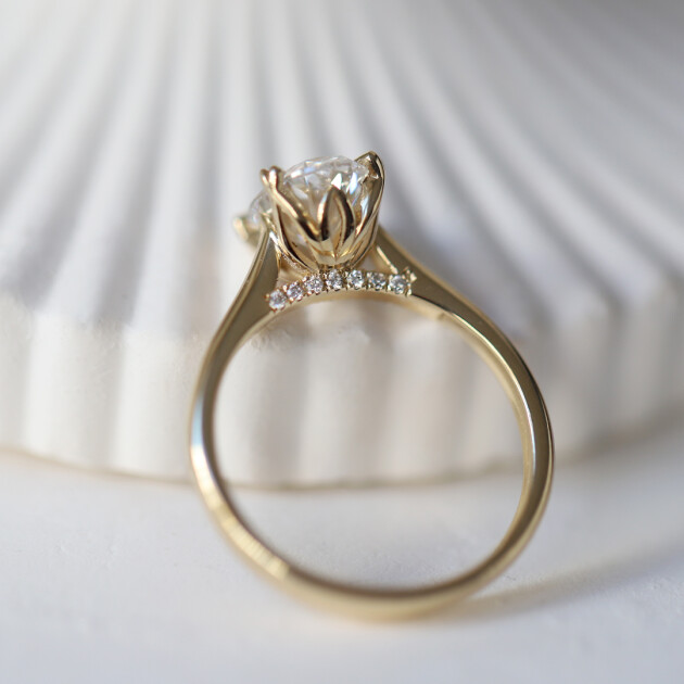 1.55 Karat F SI2 GIA Sertifikalı Lotus Pırlanta Tektaş Yüzük - 2