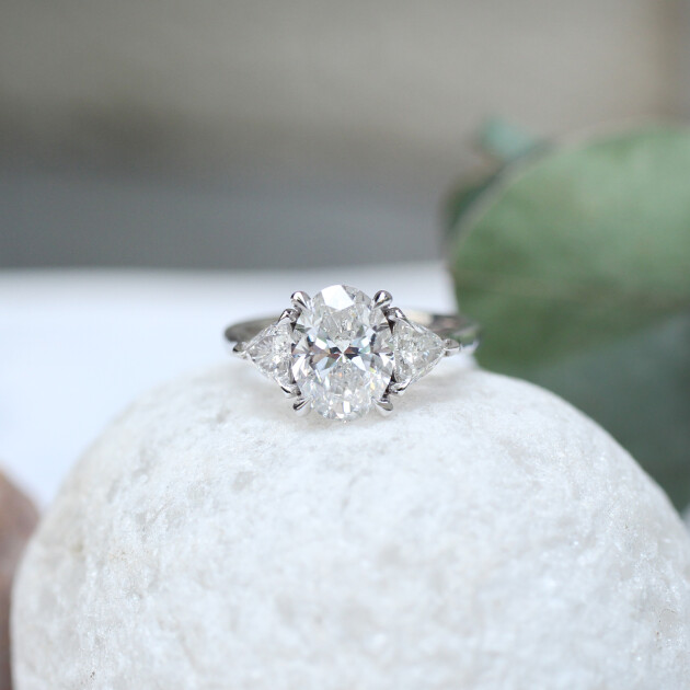 2.50 CT GIA Sertifikalı Özel Tasarım Lena Oval Pırlanta Yüzük - 1