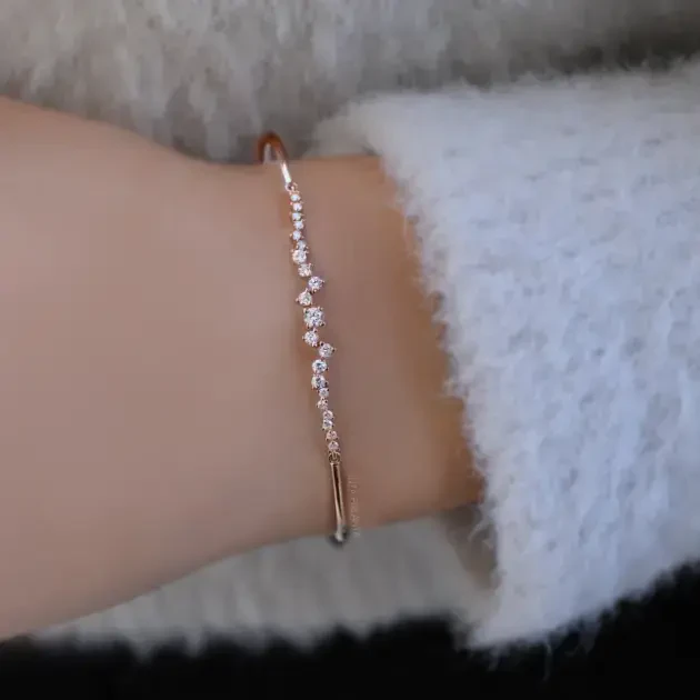 0.50 CT Asimetri Pırlanta Bileklik - 