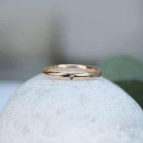 14 Ayar Altın Klasik Taşlı Alyans - 