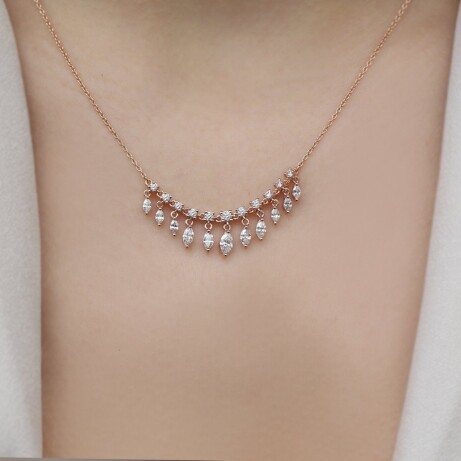 1.25 CT Özel Tasarım Markiz Pırlanta Kolye - 