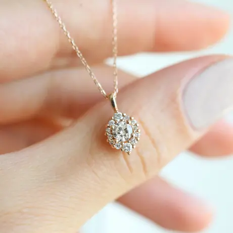 0.35 CT Özel Tasarım Vintage Lina Pırlanta Kolye 