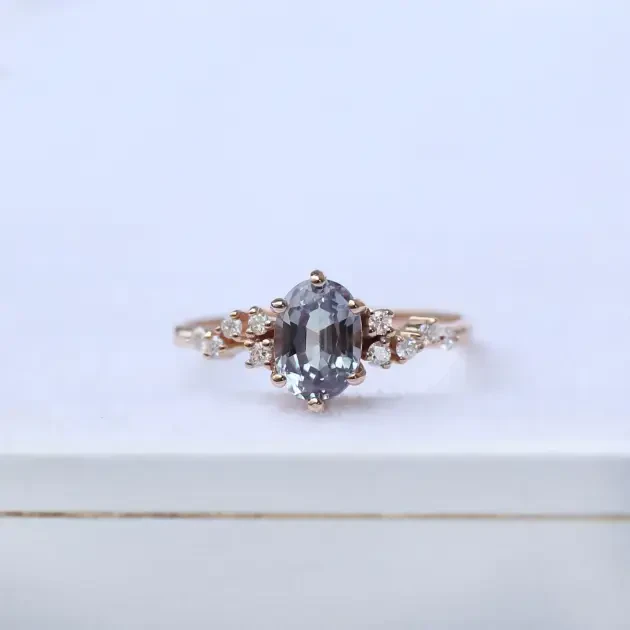 Vintage Asimetri Pırlanta & Alexandrite Yüzük - 