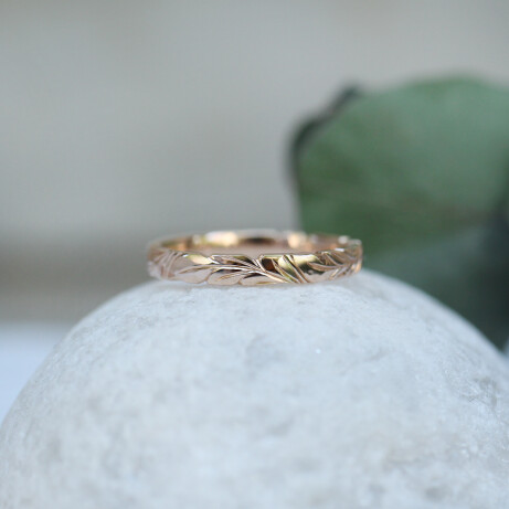 14 Ayar Altın Vintage El İşçiliği Duru Alyans - 