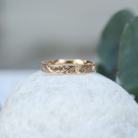 14 Ayar Altın Vintage El İşçiliği Lia Alyans - 