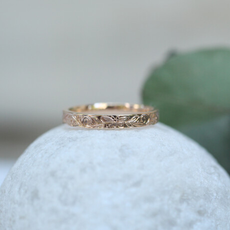 14 Ayar Altın Vintage El İşçiliği Mariposa Alyans - 