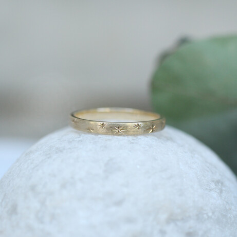 14 Ayar Altın Vintage El İşçiliği Stella Alyans - 