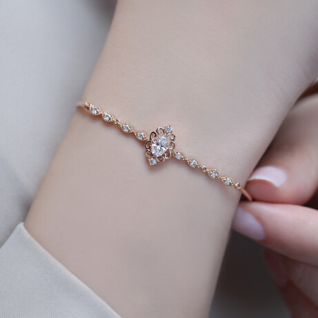 Vintage Mia Pırlanta & Beyaz Topaz Bileklik - 