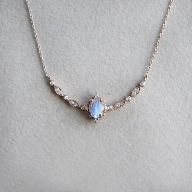 Vintage Mini Selius Aytaşı & Pırlanta Kolye - 