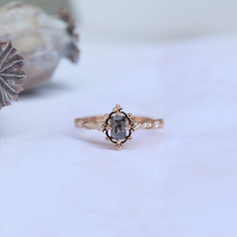 Vintage Özel Tasarım Aria Ham Elmas & Pırlanta Yüzük - 