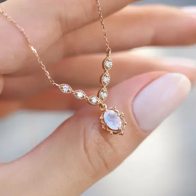 Vintage Aria Pırlanta & Aytaşı Kolye - 