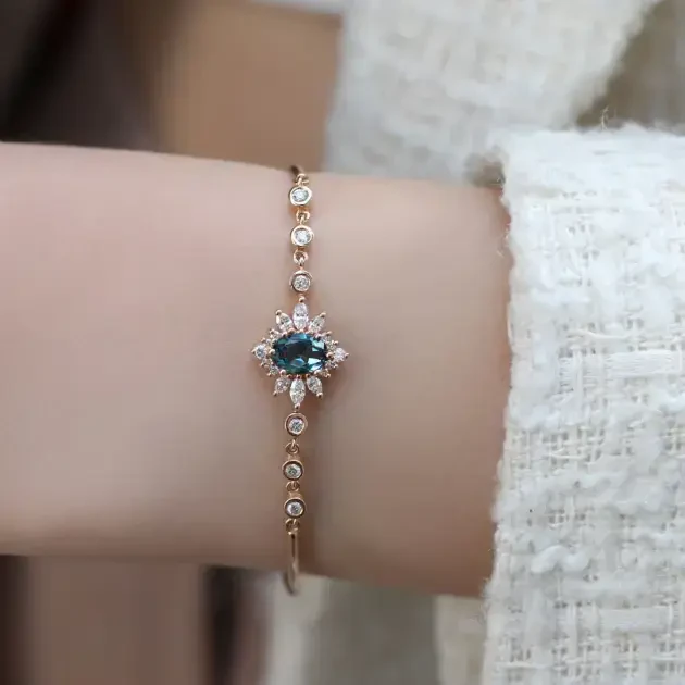 Vintage Özel Tasarım Artemis London Blue & Pırlanta Bileklik - 