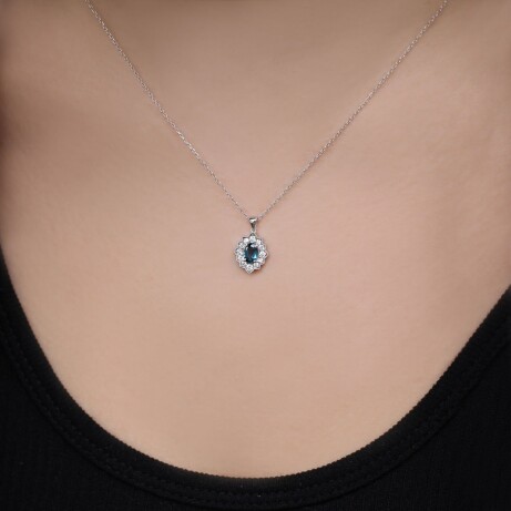 Vintage Venice Pırlanta & London Blue Kolye - 