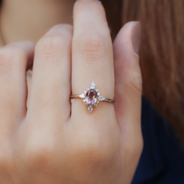 Vintage Selius Morganite & Pırlanta Yüzük - 3