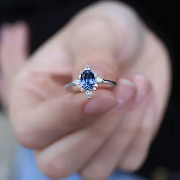 Vintage Selius Safir & Pırlanta Yüzük - 