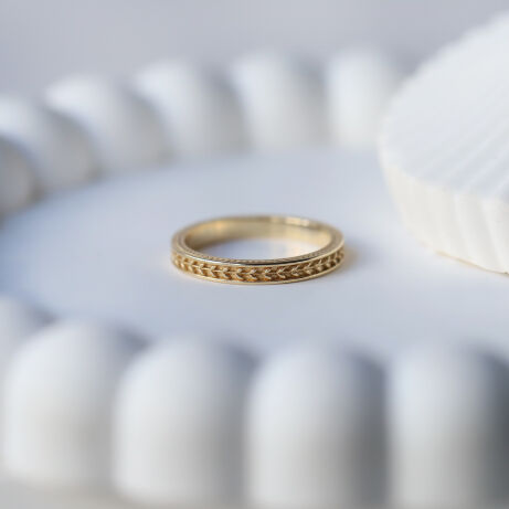 14 Ayar Altın Tasarım Başak Alyans - 