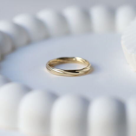 14 Ayar Altın Vintage Tasarım Burgu Alyans - 