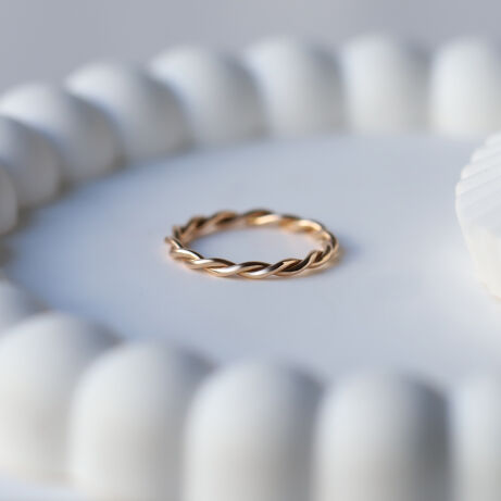 14 Ayar Altın Tasarım Burgu Alyans - 