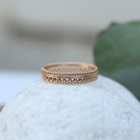 14 Ayar Altın Vintage Tasarım Nora Alyans - 