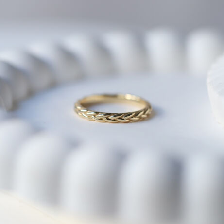 14 Ayar Altın Tasarım Örgü Alyans - 