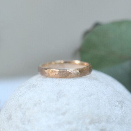 14 Ayar Altın Vintage Tasarım Petek Alyans - 