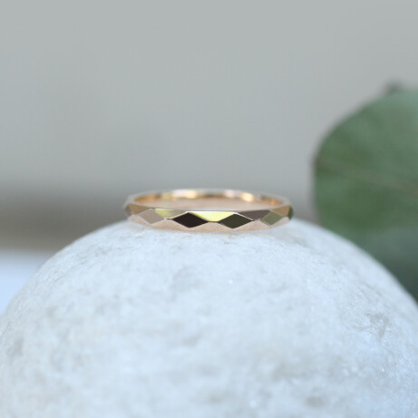 14 Ayar Altın Tasarım Piramit Alyans - 