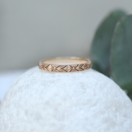 14 Ayar Altın Vintage Tasarım Siena Alyans - 