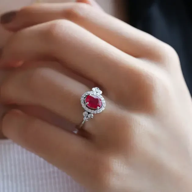 Vintage Yakut Tasarım & Pırlanta Yüzük - 