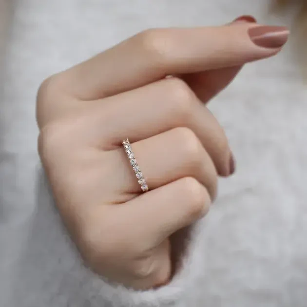 0.55 Karat Vintage Yarımtur Pırlanta Yüzük - 